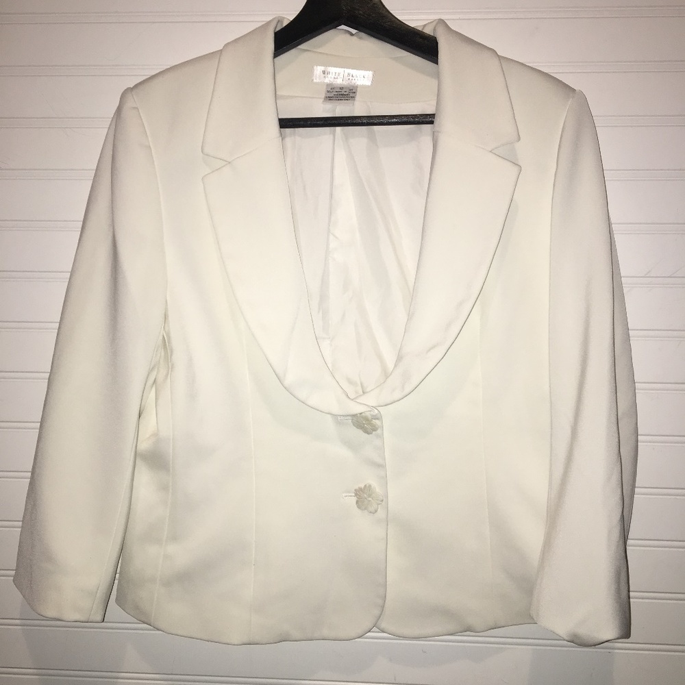 WHBM 2 button blazer - off white - size 12